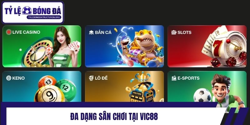 Đa dạng sân chơi tại Vic88